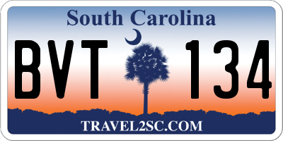 SC license plate BVT134