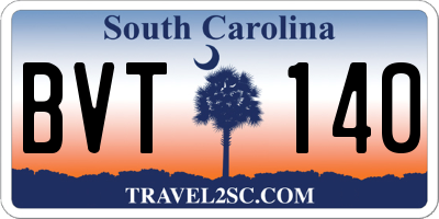 SC license plate BVT140