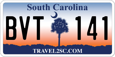 SC license plate BVT141