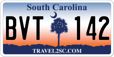 SC license plate BVT142