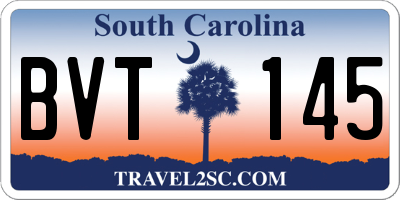 SC license plate BVT145