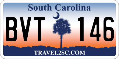 SC license plate BVT146