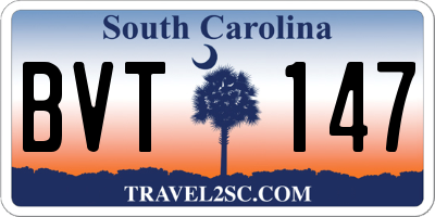 SC license plate BVT147