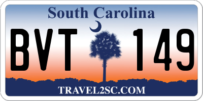 SC license plate BVT149