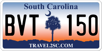 SC license plate BVT150
