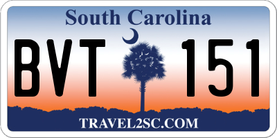 SC license plate BVT151