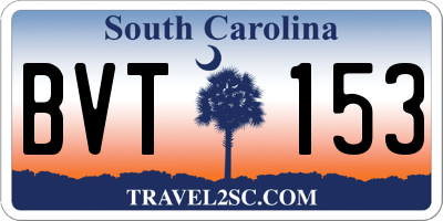 SC license plate BVT153