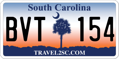 SC license plate BVT154