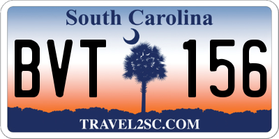 SC license plate BVT156