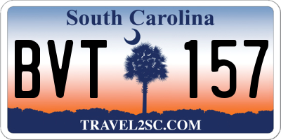 SC license plate BVT157