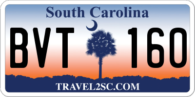 SC license plate BVT160