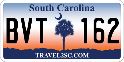 SC license plate BVT162