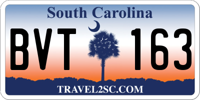 SC license plate BVT163