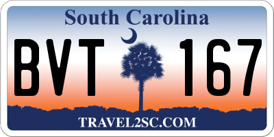 SC license plate BVT167