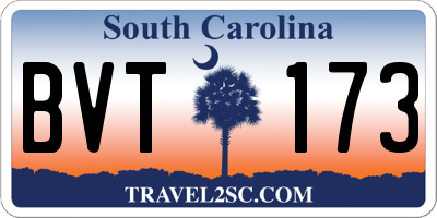 SC license plate BVT173