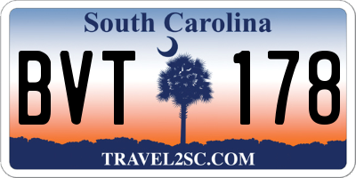 SC license plate BVT178
