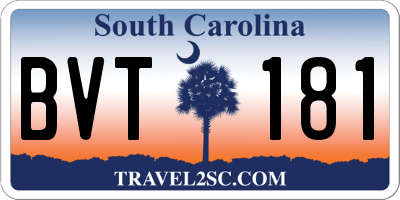SC license plate BVT181
