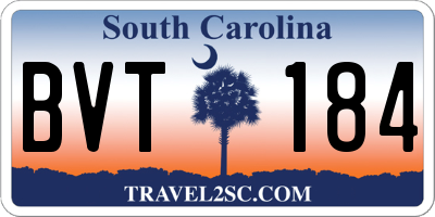 SC license plate BVT184