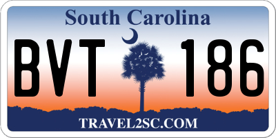 SC license plate BVT186