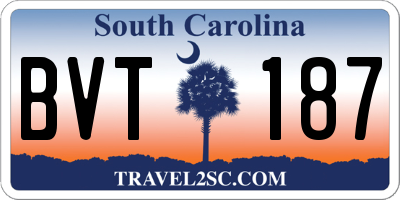 SC license plate BVT187