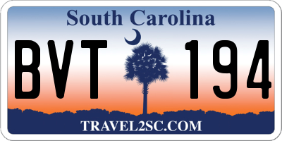 SC license plate BVT194