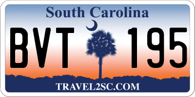 SC license plate BVT195