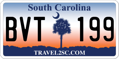 SC license plate BVT199