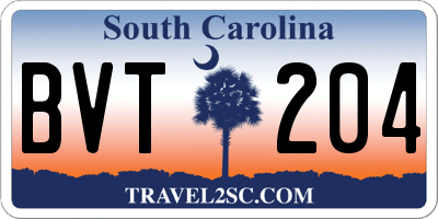 SC license plate BVT204