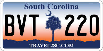 SC license plate BVT220