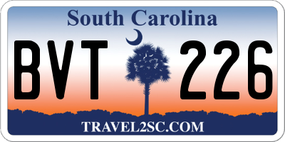 SC license plate BVT226