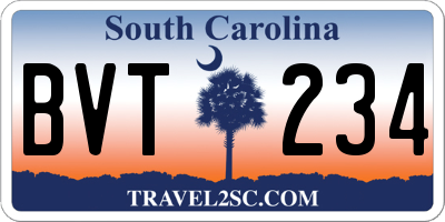 SC license plate BVT234