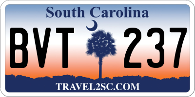 SC license plate BVT237