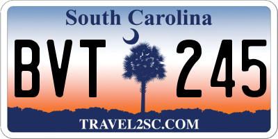 SC license plate BVT245