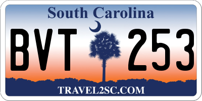 SC license plate BVT253