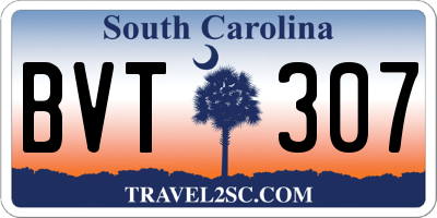 SC license plate BVT307