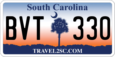 SC license plate BVT330