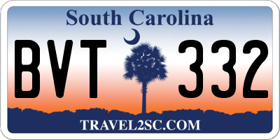 SC license plate BVT332