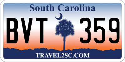 SC license plate BVT359
