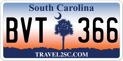 SC license plate BVT366