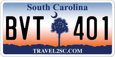 SC license plate BVT401