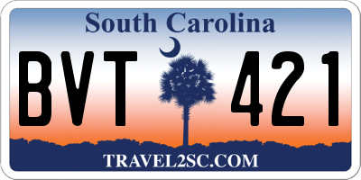 SC license plate BVT421