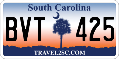 SC license plate BVT425