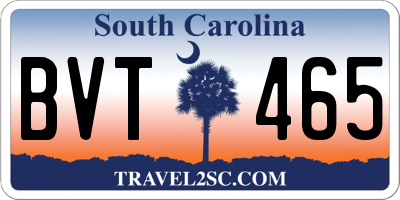 SC license plate BVT465