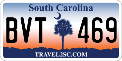 SC license plate BVT469