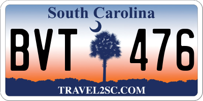 SC license plate BVT476