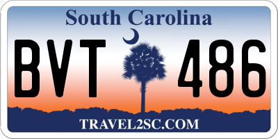 SC license plate BVT486