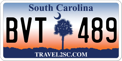 SC license plate BVT489