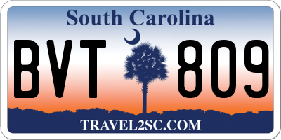 SC license plate BVT809