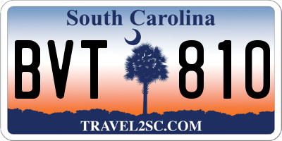 SC license plate BVT810