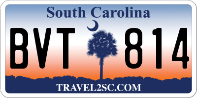 SC license plate BVT814